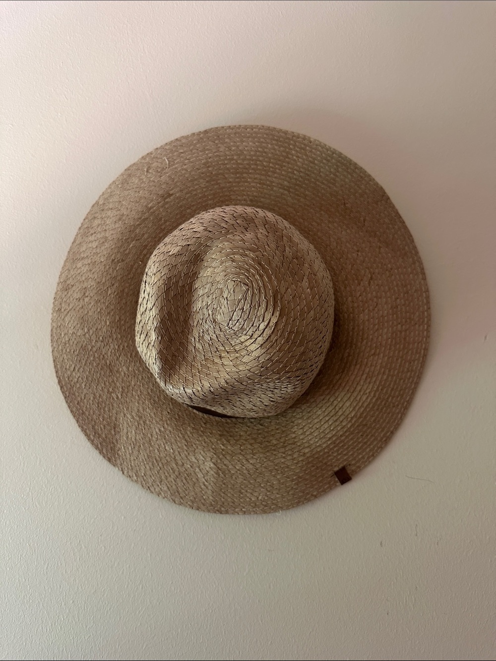 Wide Brim Straw Sun Hat - Natural Tan